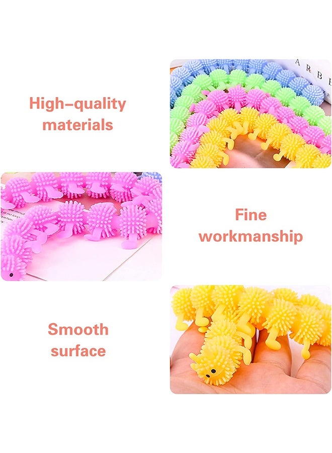 YJ 6 pcs caterpillar elastic string feel toys, children's relaxation toys and adult stress relief, candy bag filler, party favor (random color) - Image 3